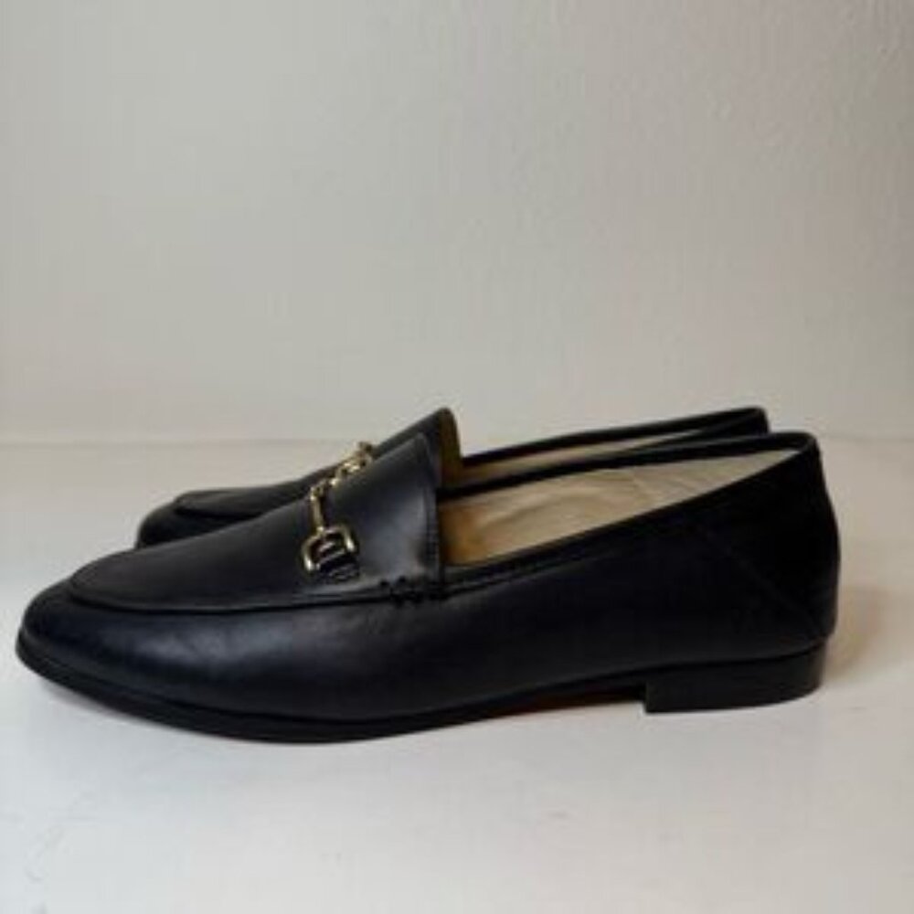 Sam Edelman Loraine Black & Gold Horsebit Loafer Size 6